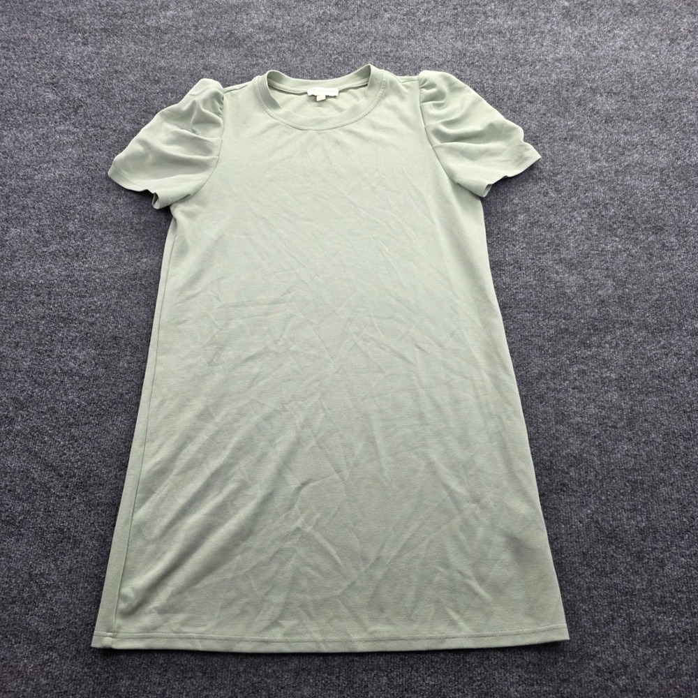 Cynthia Rowley T-Shirt Dress Puff Sleeve Sage Green Modal Blend Medium Womens